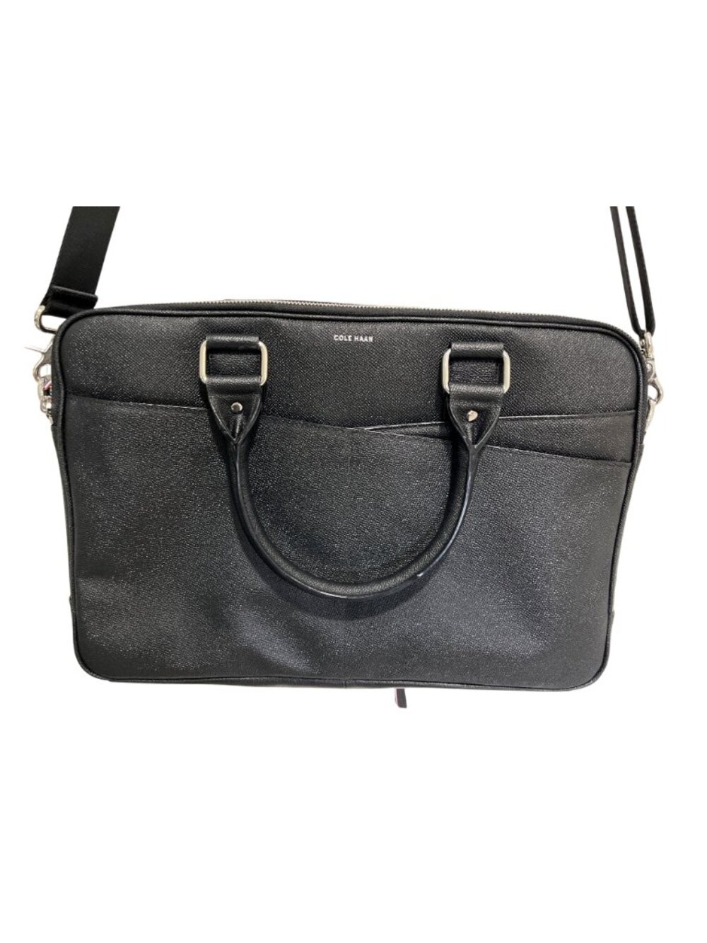 Cole Haan x American Airlines Black Leather Laptop Bag Tavel Briefcase 16x11 - Picture 2 of 9